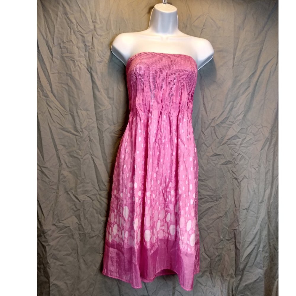 strapless tube dress fit and flair pokadots OS